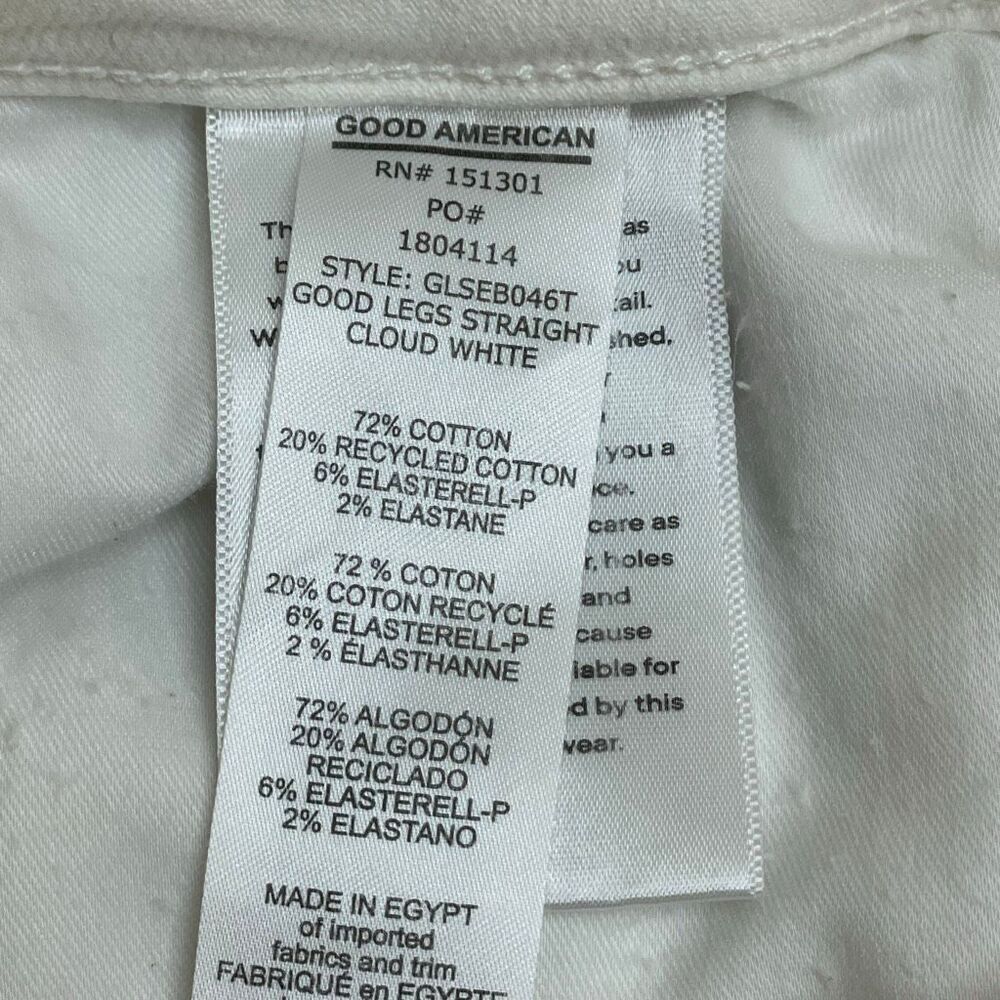 Good American Good Legs Straight Legs Jeans Cloud White Size 8 / 29 - Picture 8 of 11